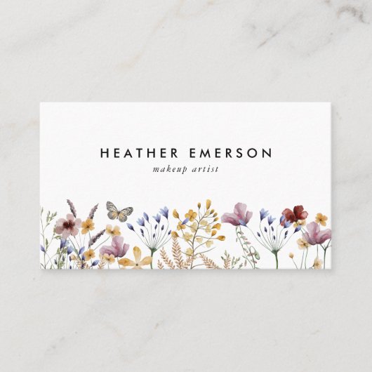 Floral Elegante Business Card Visitenkarte (Vorderseite)