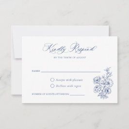 Floral Elegante Calligraphy Script-Rose Blue UAWG Einladung
