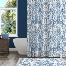 Floral Elegante English Country Hütte Blue White