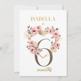 Floral Elegante First Year Baby Milestone Card Einladung