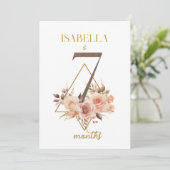 Floral Elegante First Year Baby Milestone Card Einladung (Stehend Vorderseite)