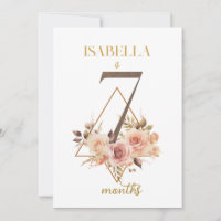 Floral Elegante First Year Baby Milestone Card