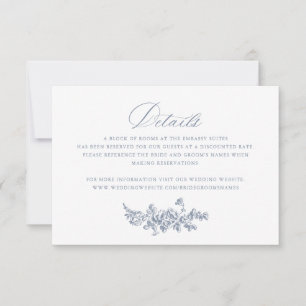 Floral Elegante Französische Rose Hochzeit Detail Einladung