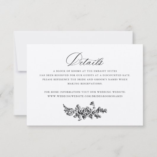 Floral Elegante französische Rose Kraft Wedding De Einladung (Vorderseite)