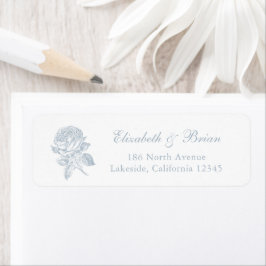 Floral Elegante French Rose Blue Wedding Address