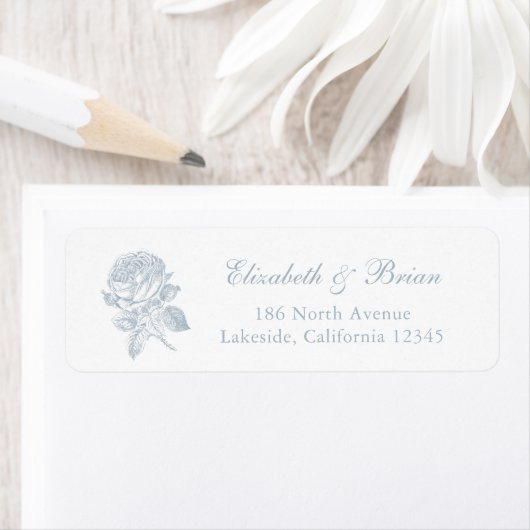 Floral Elegante French Rose Blue Wedding Address (Insitu)