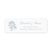 Floral Elegante French Rose Blue Wedding Address (Vorne)