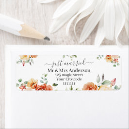 Floral Elegante Hochzeitsankündigung Just Married