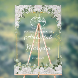 Floral Elegante islamische Hochzeit Willkommen Acrylschild