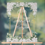Floral Elegante islamische Hochzeit Willkommen Acrylschild