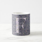 Floral Elegante Klasse Monogram F lila mit einer P Kaffeetasse (Mittel)