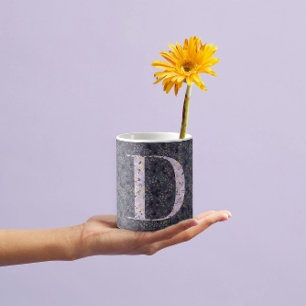 Floral Elegante Klasse Monogramm D lila Kaffeetasse