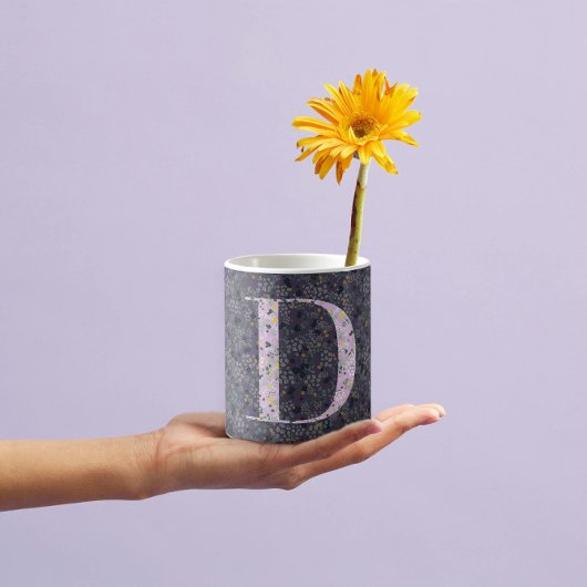 Floral Elegante Klasse Monogramm D lila Kaffeetasse
