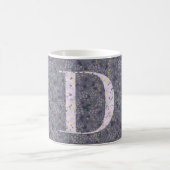 Floral Elegante Klasse Monogramm D lila Kaffeetasse (Mittel)