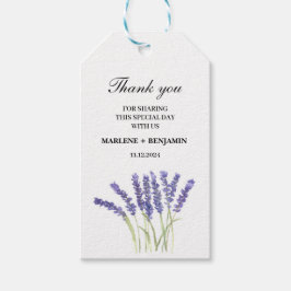 Floral Elegante Lavendel Wasserfarben Blume Hochze Geschenkanhänger
