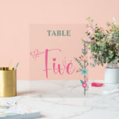 Floral Elegante Liebe Hochzeit Tischnummer 2 Acrylschild (Hochzeit)