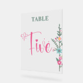 Floral Elegante Liebe Hochzeit Tischnummer 2 Acrylschild (Winkel)