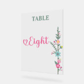 Floral Elegante Liebe Hochzeit Tischnummer 8 Acrylschild (Winkel)