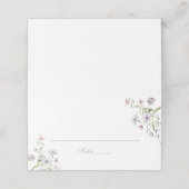 Floral Elegante Lila Hochzeitsstimmung Platzkarte (Außenseite Aufgefaltet)