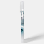 Floral Elegante Modernes Abstraktes blaues Fraktal Case-Mate iPhone Hülle (Rückseite / Links)