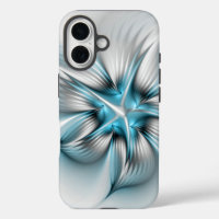 Floral Elegante Modernes Abstraktes blaues Fraktal