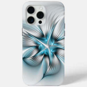Floral Elegante Modernes Abstraktes blaues Fraktal Case-Mate iPhone Hülle