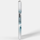 Floral Elegante Modernes Abstraktes blaues Fraktal Case-Mate iPhone Hülle (Rückseite / Rechts)