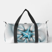 Floral Elegante Modernes Abstraktes blaues Fraktal Duffle Bag (Vorderseite)