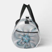 Floral Elegante Modernes Abstraktes blaues Fraktal Duffle Bag (Rechts)