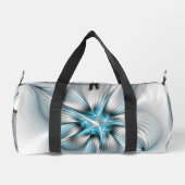 Floral Elegante Modernes Abstraktes blaues Fraktal Duffle Bag (Rückseite)
