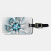 Floral Elegante Modernes Abstraktes blaues Fraktal Gepäckanhänger (Vorderseite horizontal)