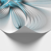 Floral Elegante Modernes Abstraktes blaues Fraktal Geschenkpapier (Ecke)
