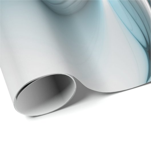 Floral Elegante Modernes Abstraktes blaues Fraktal Geschenkpapier (Rolleneckpunkt)