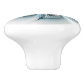 Floral Elegante Modernes Abstraktes blaues Fraktal Keramikknauf (Seitenansicht)