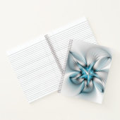 Floral Elegante Modernes Abstraktes blaues Fraktal Notizblock (Innenseite)