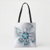 Floral Elegante Modernes Abstraktes blaues Fraktal Tasche (Vorderseite)