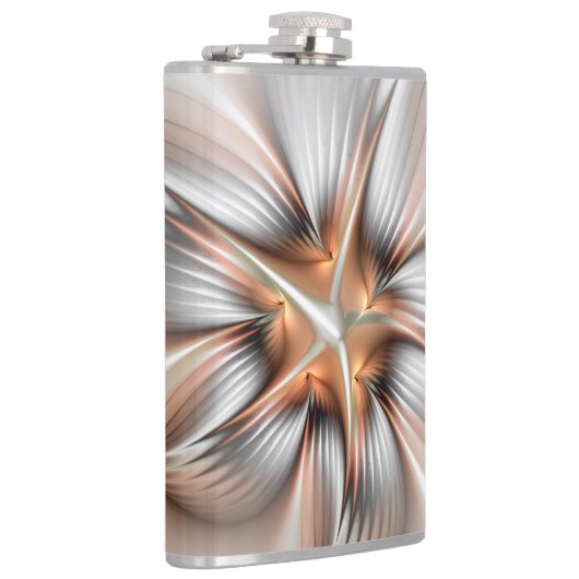 Floral Elegante Modernes Abstraktes Fraktal Flachmann (Rechts)