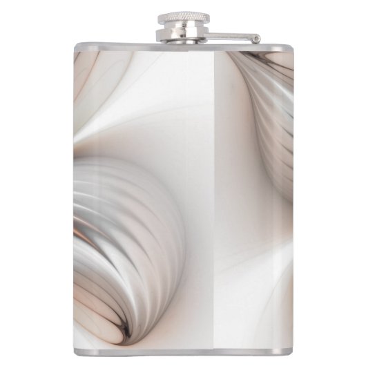 Floral Elegante Modernes Abstraktes Fraktal Flachmann (Rückseite)