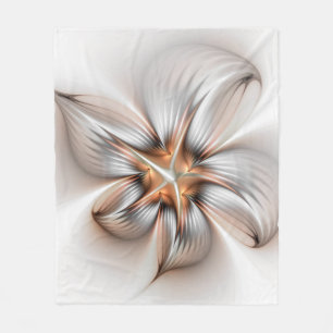 Floral Elegante Modernes Abstraktes Fraktal Fleecedecke