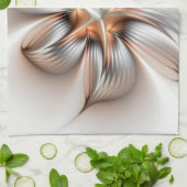 Floral Elegante Modernes Abstraktes Fraktal Geschirrtuch (Gefaltet)