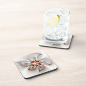 Floral Elegante Modernes Abstraktes Fraktal Getränkeuntersetzer (Rechte Seite)