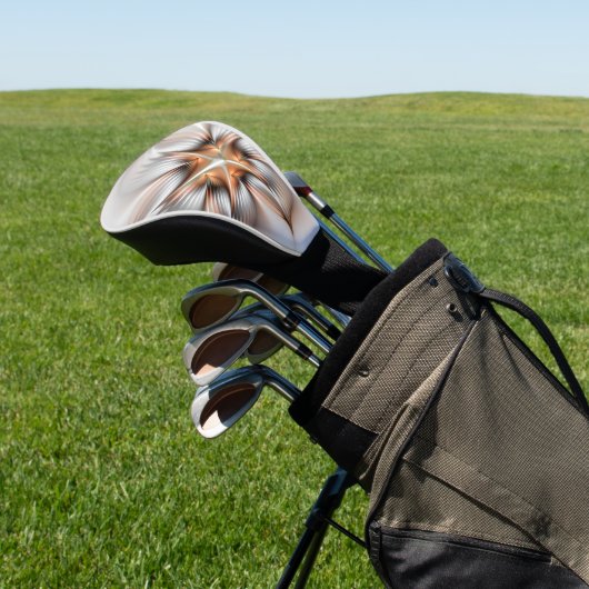 Floral Elegante Modernes Abstraktes Fraktal Golf Headcover (In SItu)