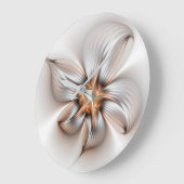 Floral Elegante Modernes Abstraktes Fraktal Große Wanduhr (Winkel)