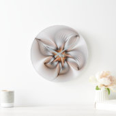 Floral Elegante Modernes Abstraktes Fraktal Große Wanduhr (Zuhause)