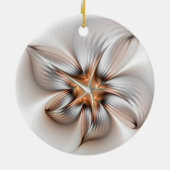 Floral Elegante Modernes Abstraktes Fraktal Keramik Ornament (Hinten)