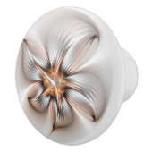 Floral Elegante Modernes Abstraktes Fraktal Keramikknauf (Rechts)