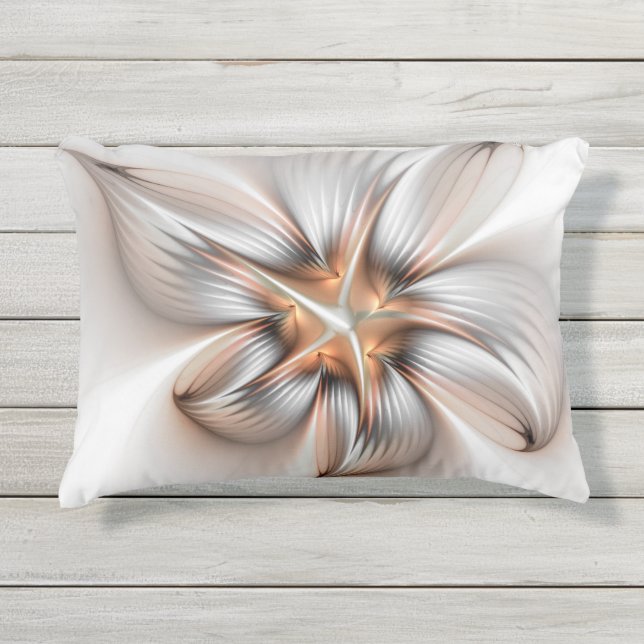 Floral Elegante Modernes Abstraktes Fraktal Kissen Für Draußen (Vorderseite)