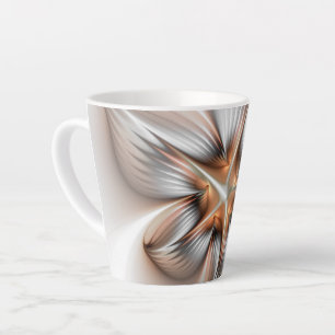 Floral Elegante Modernes Abstraktes Fraktal Milchtasse