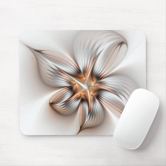 Floral Elegante Modernes Abstraktes Fraktal Mousepad (Mit Mouse)