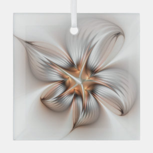 Floral Elegante Modernes Abstraktes Fraktal Ornament Aus Glas